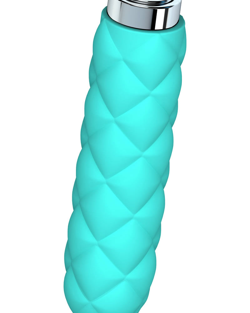 Key Charms Plush Silicone Vibrator Waterproof 3.75 Inch Robin Egg Blue