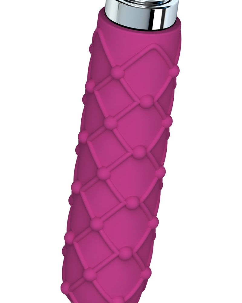 Key Charms Lace Silicone Vibrator Waterproof 3.5 Inch Raspberry Pink