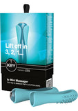 Key Io Vibrator Waterproof With Silicone Sleeves 4.25 Inch Robin Egg Blue