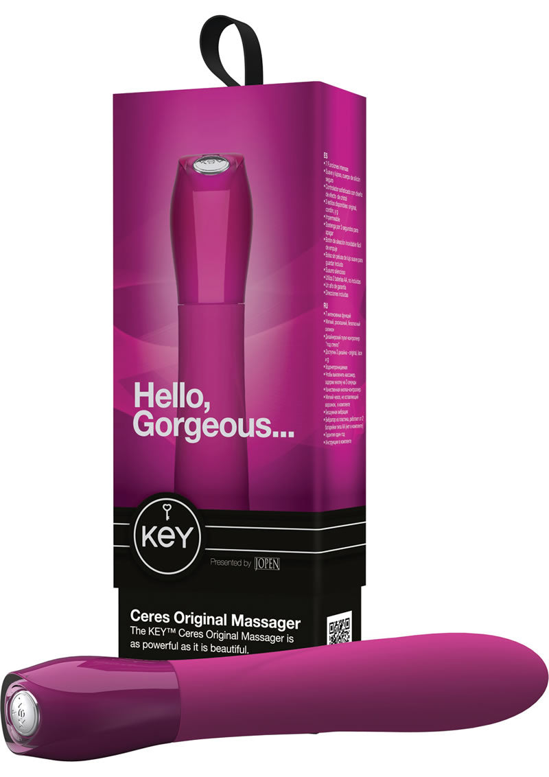 Key Ceres Original Silicone Vibrator Waterproof 5.25 Raspberry Pink