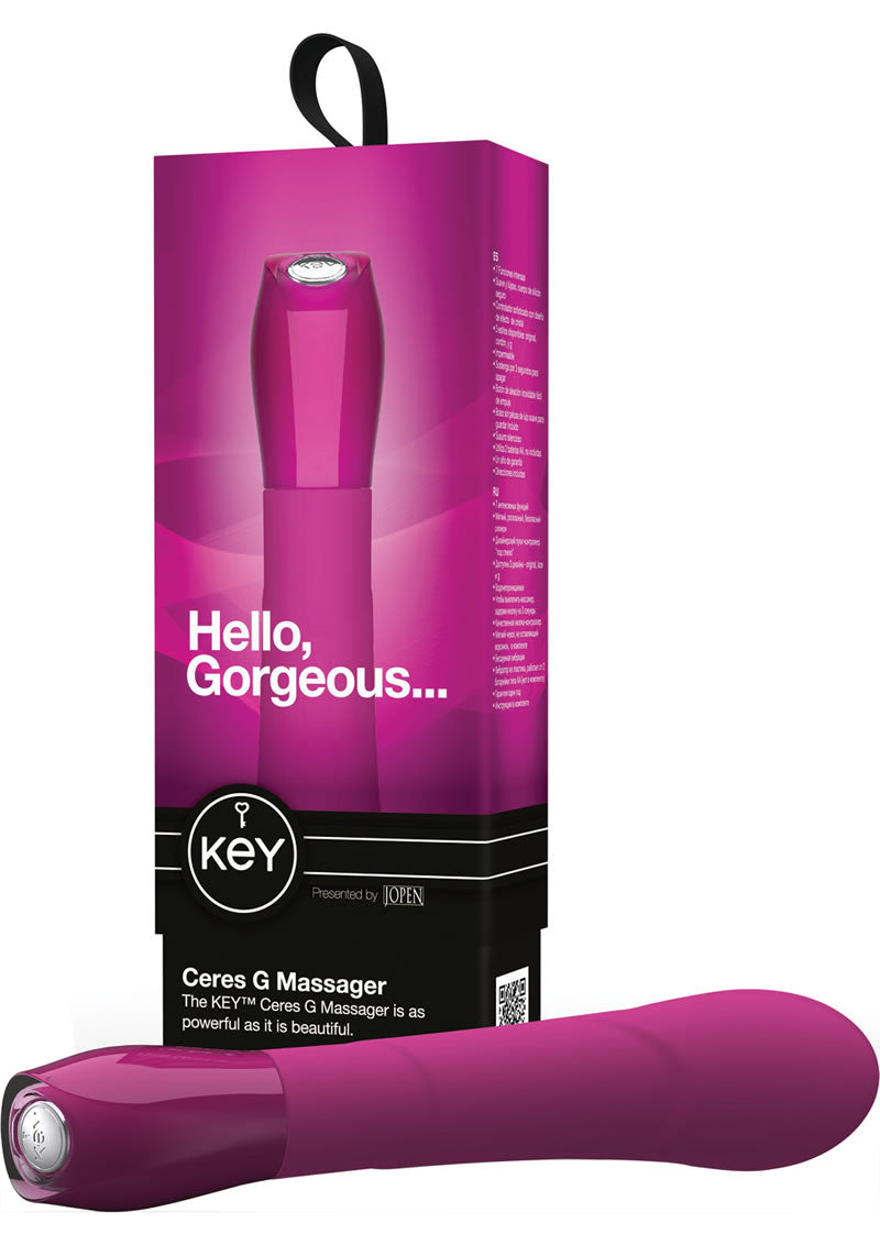 Key Ceres G Spot Silicone Vibrator Waterproof 5.5 Inch Raspberry Pink