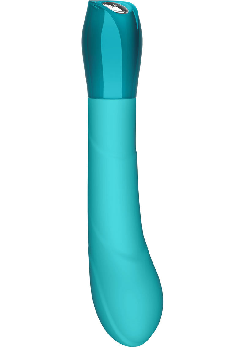 Vibrador de silicona Key Ceres G Spot resistente al agua de 5,5 pulgadas en color azul petirrojo