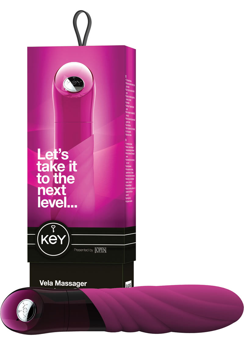 Key Vela Silicone Vibrator Waterproof 4.75 Inch Raspberry Pink