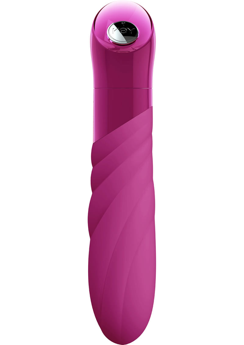 Vibrador de silicona Key Vela resistente al agua de 4,75 pulgadas en color rosa frambuesa