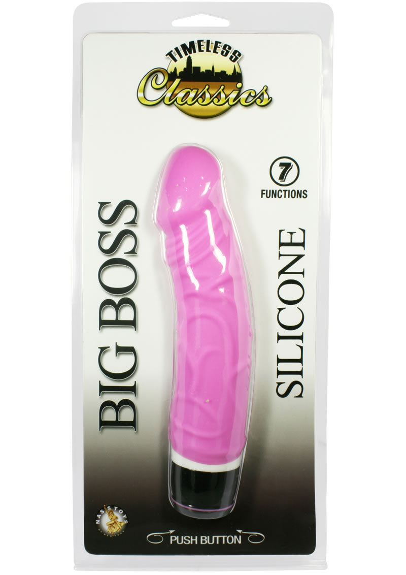 Vibrador de silicona Timeless Classics Big Boss resistente al agua de 6,5 pulgadas en color rosa