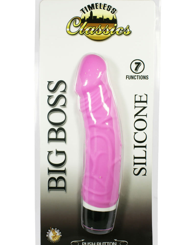 Vibrador de silicona Timeless Classics Big Boss resistente al agua de 6,5 pulgadas en color rosa