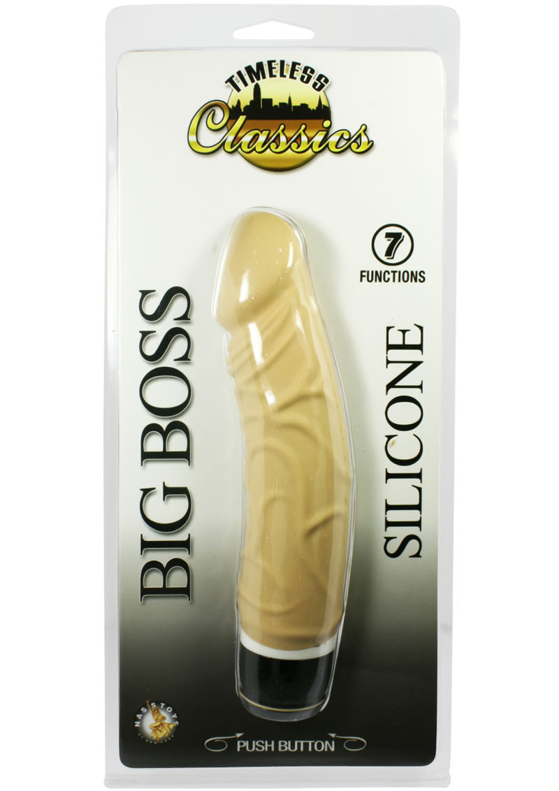 Vibrador de silicona Timeless Classics Big Boss resistente al agua de 6,5 pulgadas en color carne