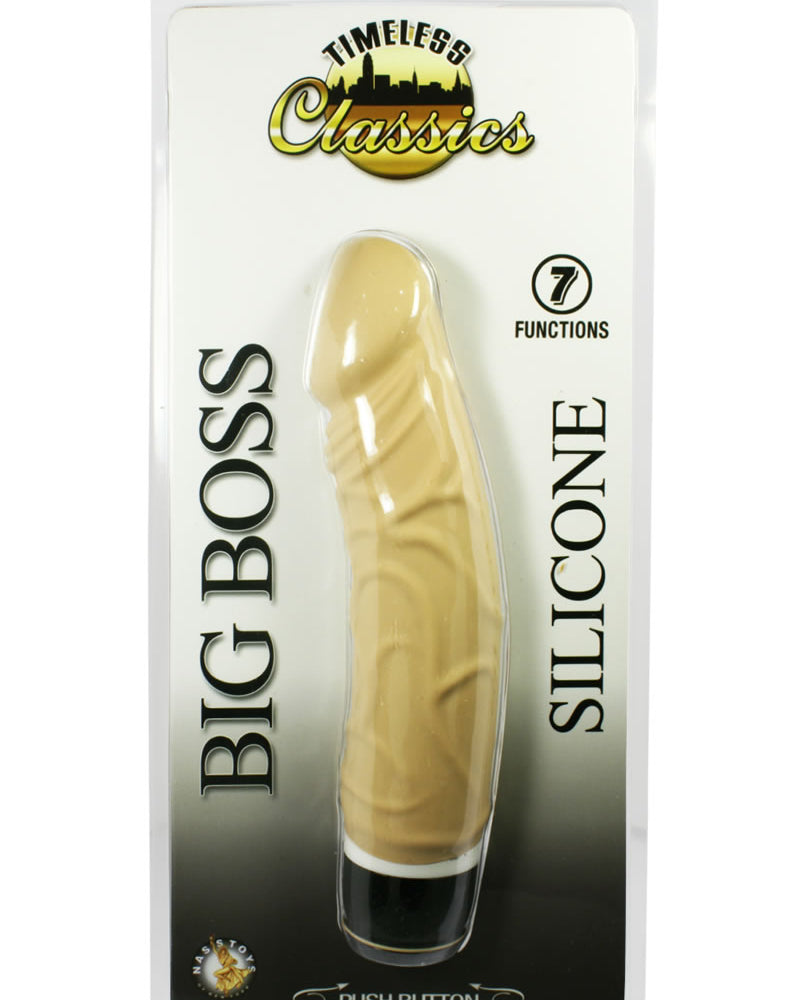 Vibrador de silicona Timeless Classics Big Boss resistente al agua de 6,5 pulgadas en color carne