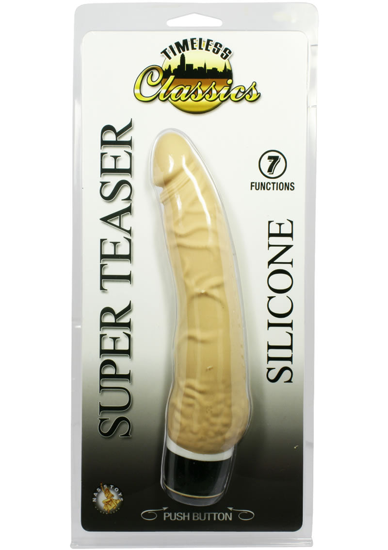 Vibrador de silicona Super Teaser de Timeless Classics, resistente al agua, 7 pulgadas, color piel