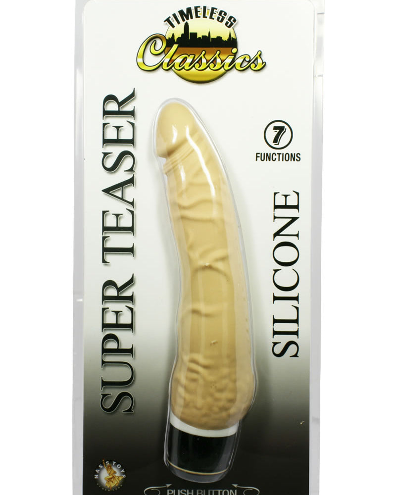 Vibrador de silicona Super Teaser de Timeless Classics, resistente al agua, 7 pulgadas, color piel