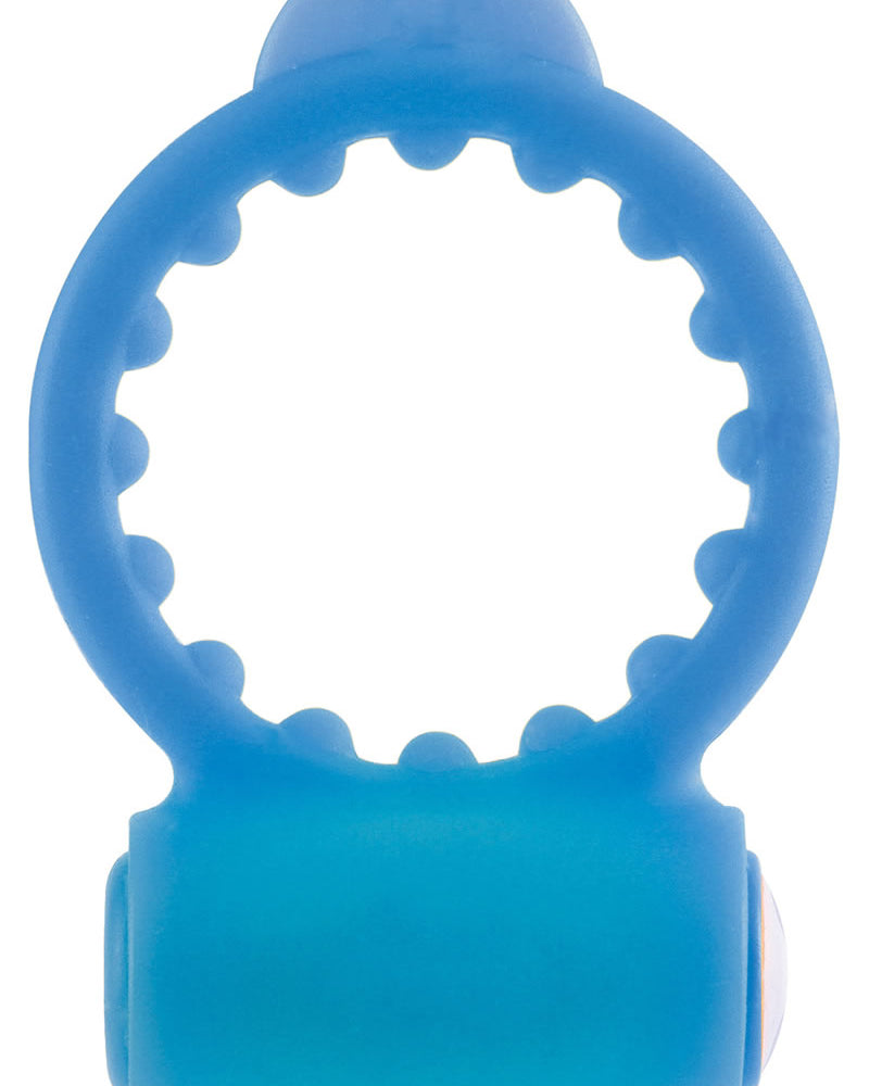 Neon Vibrating Cockring Waterproof Blue