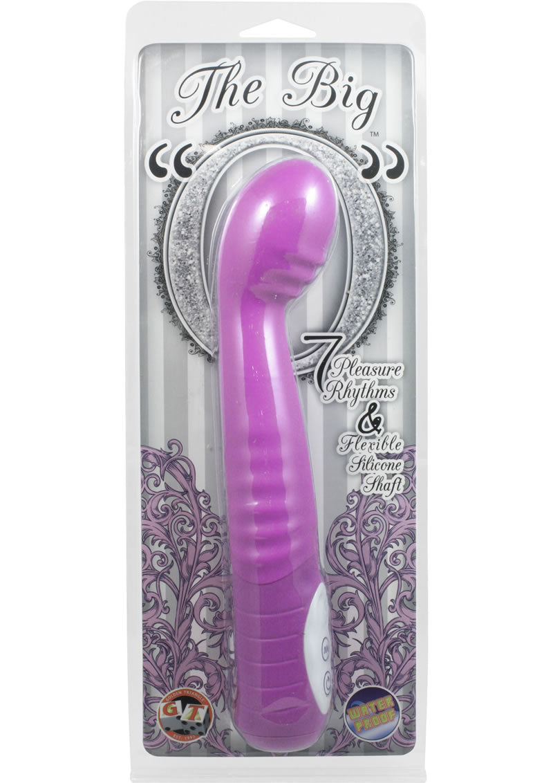 Vibrador de silicona Big O resistente al agua color lavanda de 8,5 pulgadas