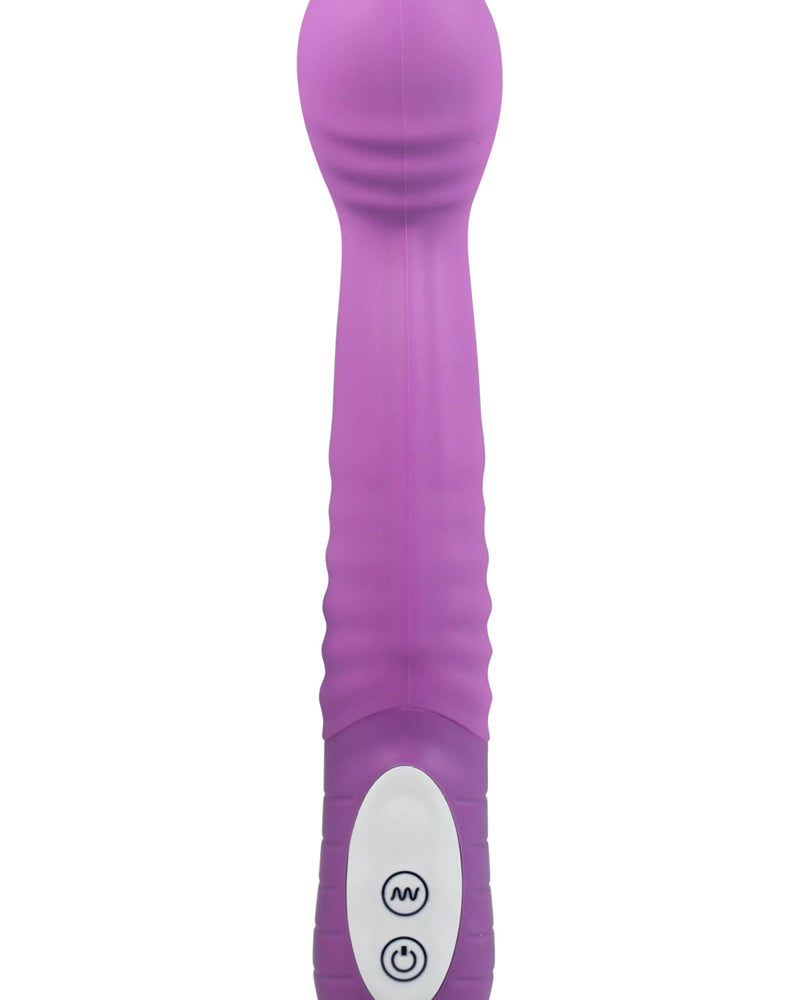 Vibrador de silicona Big O resistente al agua color lavanda de 8,5 pulgadas