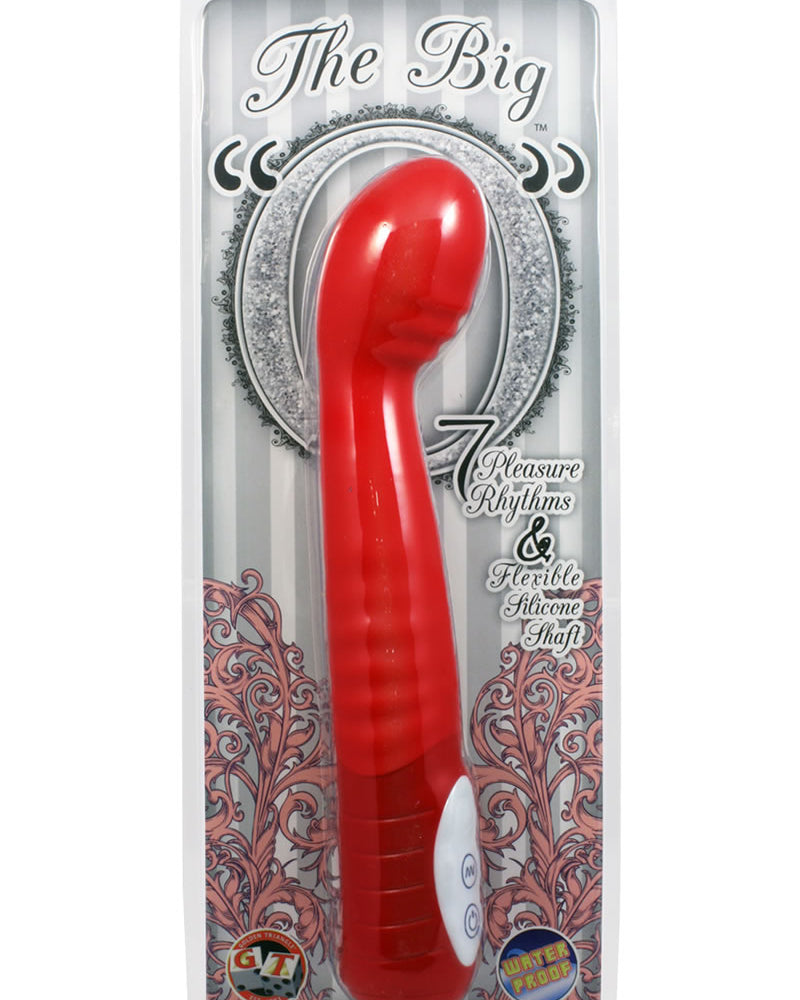 Vibrador de silicona Big O resistente al agua, color rojo, 8,5 pulgadas