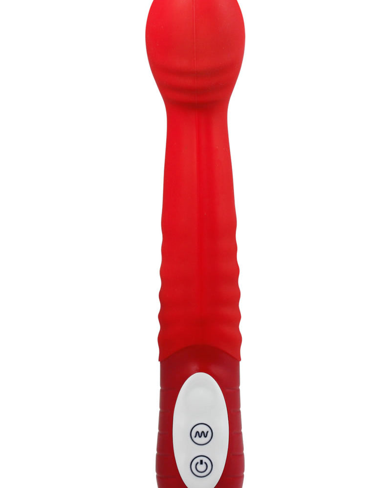 Vibrador de silicona Big O resistente al agua, color rojo, 8,5 pulgadas