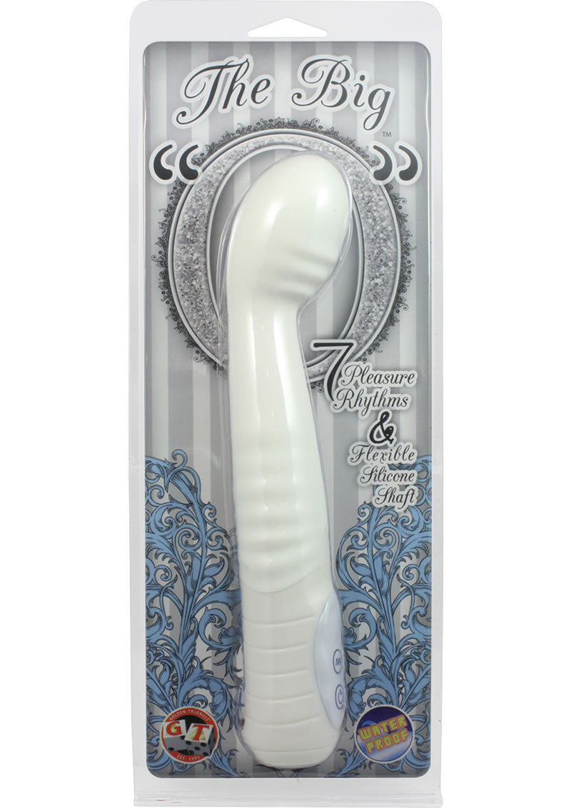 Vibrador de silicona Big O resistente al agua, color blanco, 8,5 pulgadas