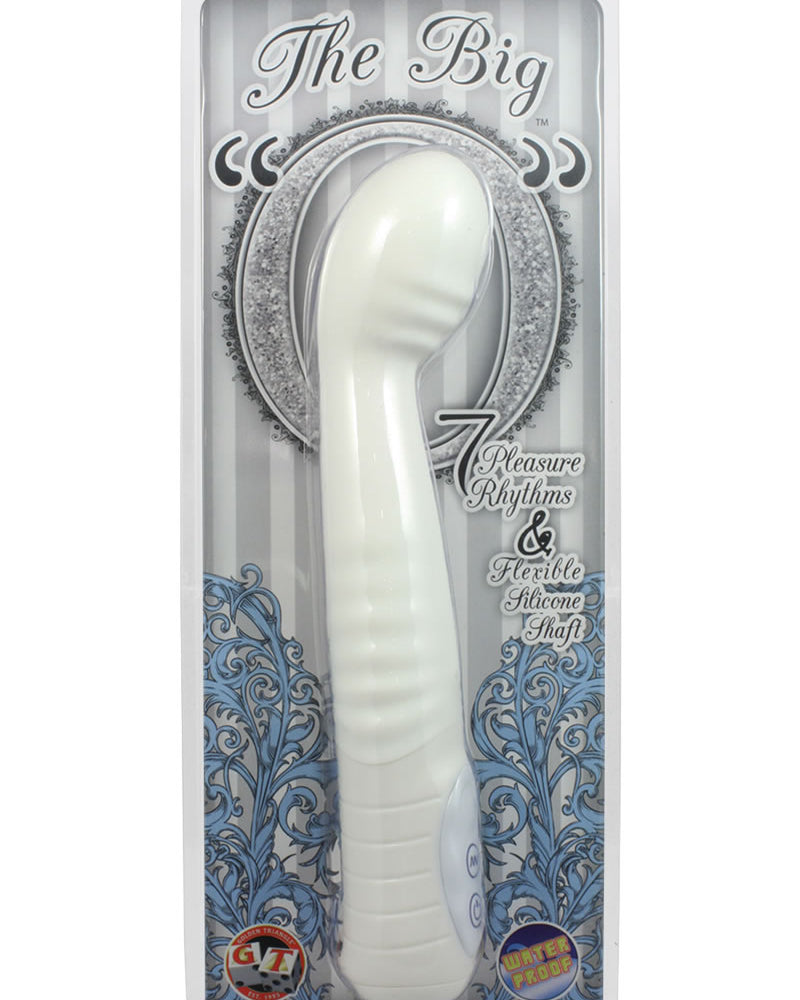 Vibrador de silicona Big O resistente al agua, color blanco, 8,5 pulgadas