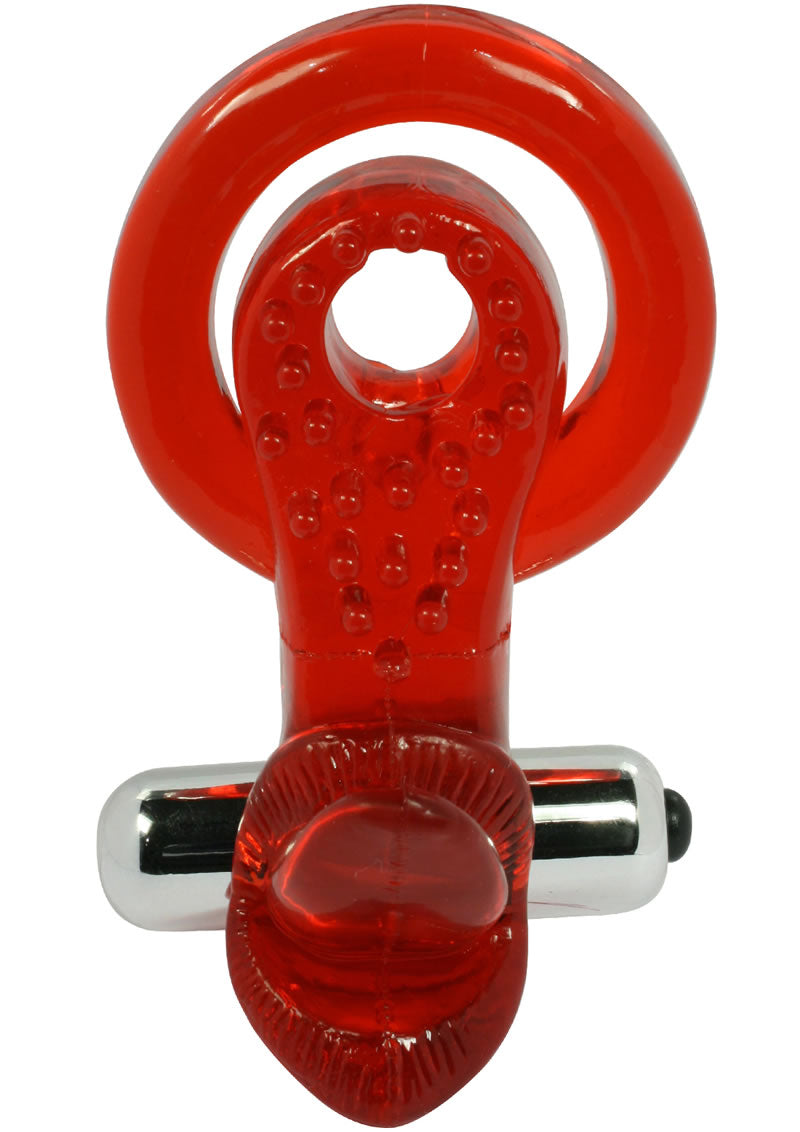 Anillo para el pene impermeable Xtreme Ring Of Xtasy Red Tongue, color rojo