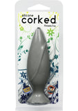 Corked Silicone Anal Plug Waterproof Small Charcoal