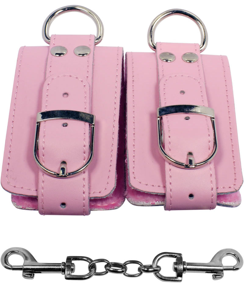Strapped Plush Restraints Pink