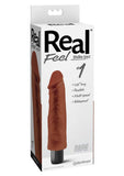 Real Feel Lifelike Toyz Number 1 Realistic Vibrator Waterproof Brown 7.5 Inch