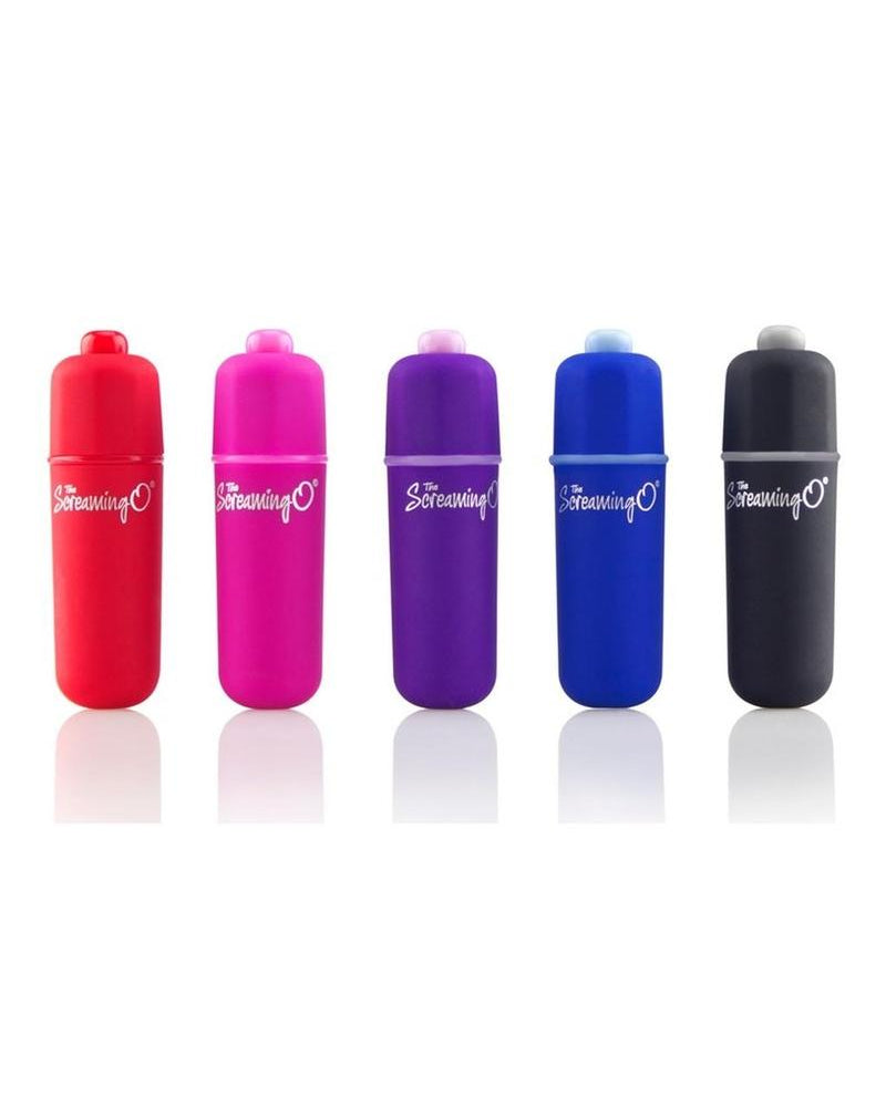 Mini vibrador Scream O Soft Touch Bullets de 3+1 velocidades, 20 unidades por expositor, colores surtidos