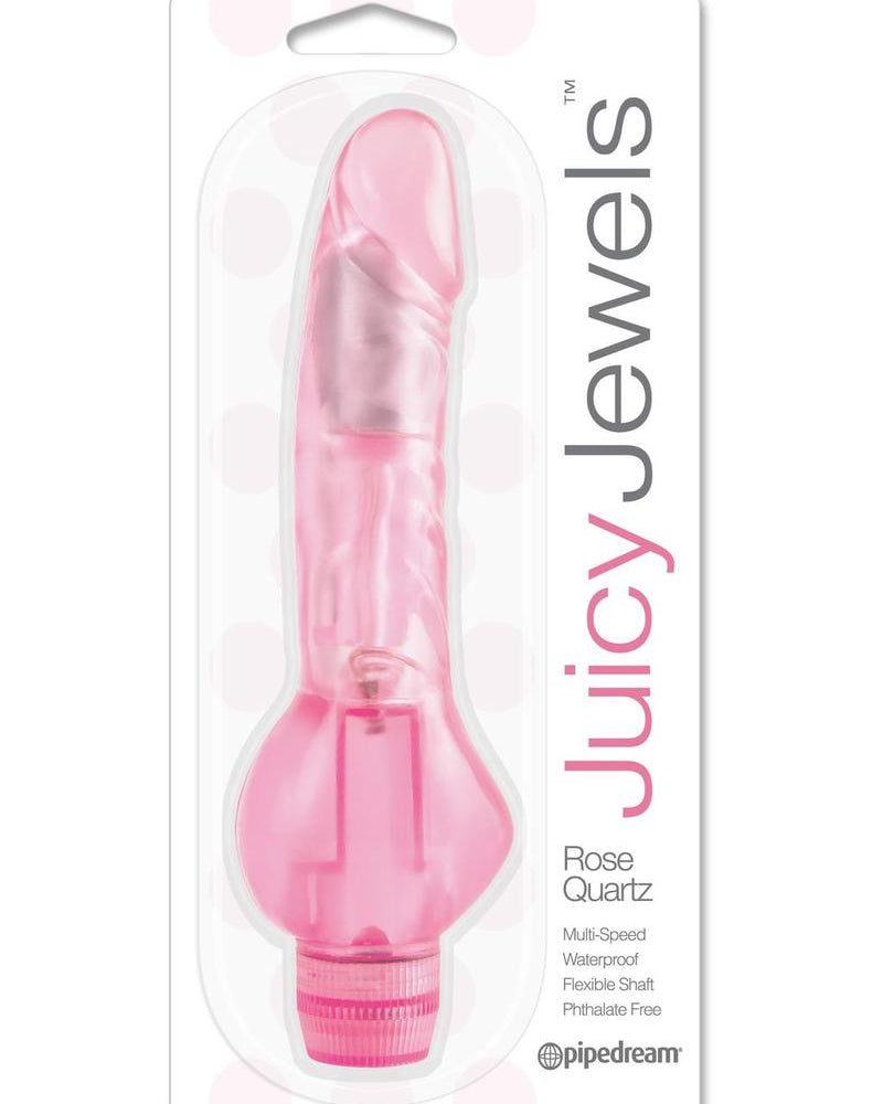 Vibrador de cuarzo rosa resistente al agua Juicy Jewels