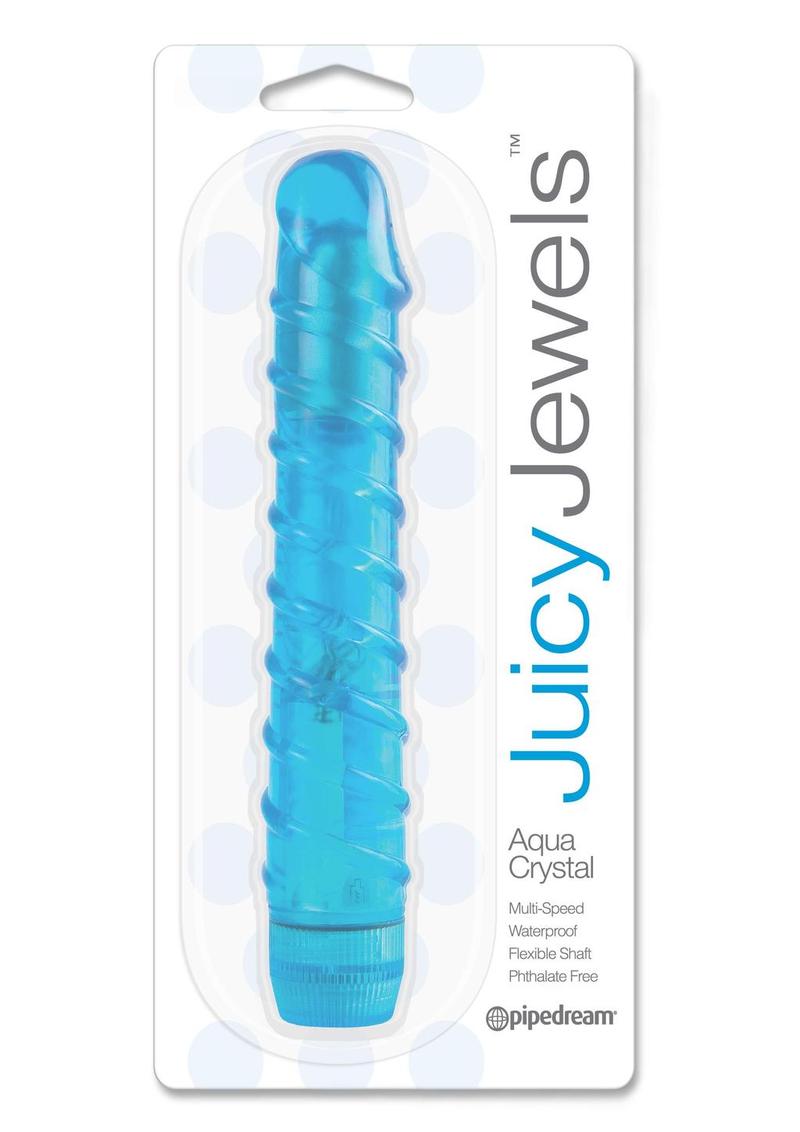 Vibrador Aqua Crystal de Juicy Jewels resistente al agua, color azul