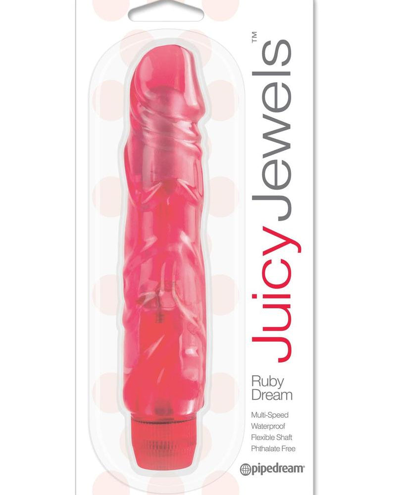 Vibrador Ruby Dream de Juicy Jewels, resistente al agua, color rojo