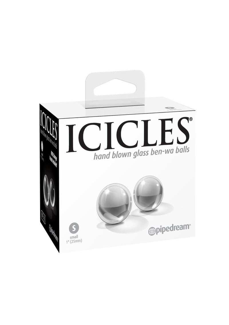 Icicles No 41 Ben-Wa Balls Glass Clear Small 1 Inch Diameter