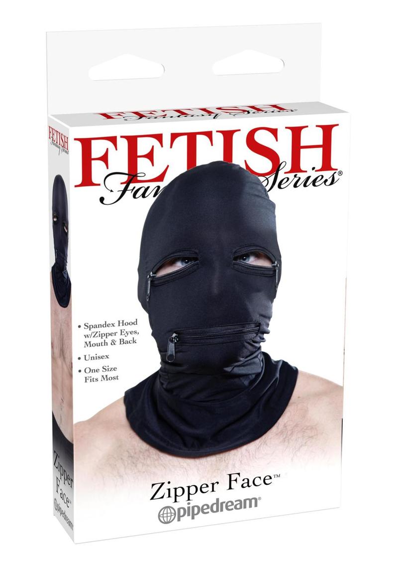 Fetish Fantasy Black Zipper Face Hood