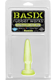 Basix Rubber Works Beginners Butt Plug Waterproof - Glow In The Dark