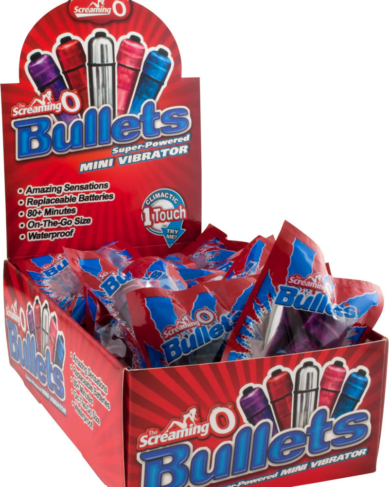 Balas Screaming O Bullets resistentes al agua, colores surtidos, 20 unidades, expositor para mostrador