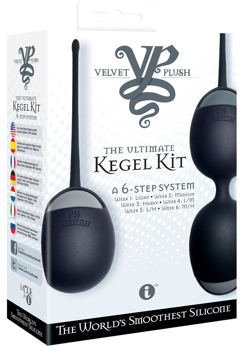 Velvet Plush The Ultimate Kegel Kit Silicone Balls Black