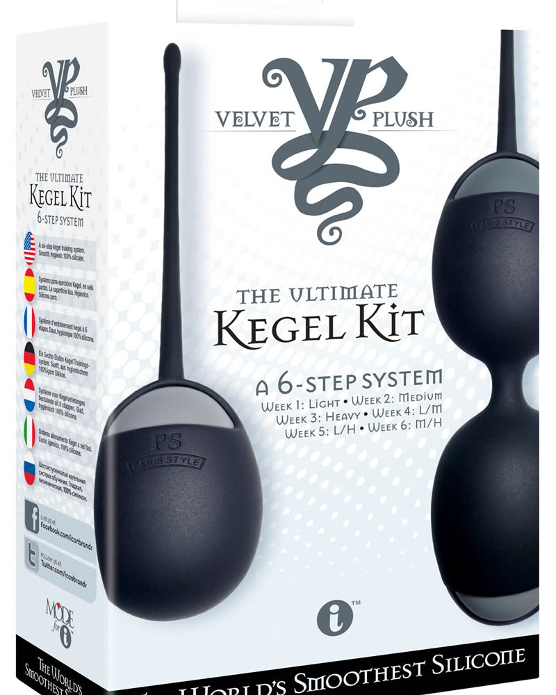 Bolas de silicona de terciopelo de The Ultimate Kegel Kit en color negro