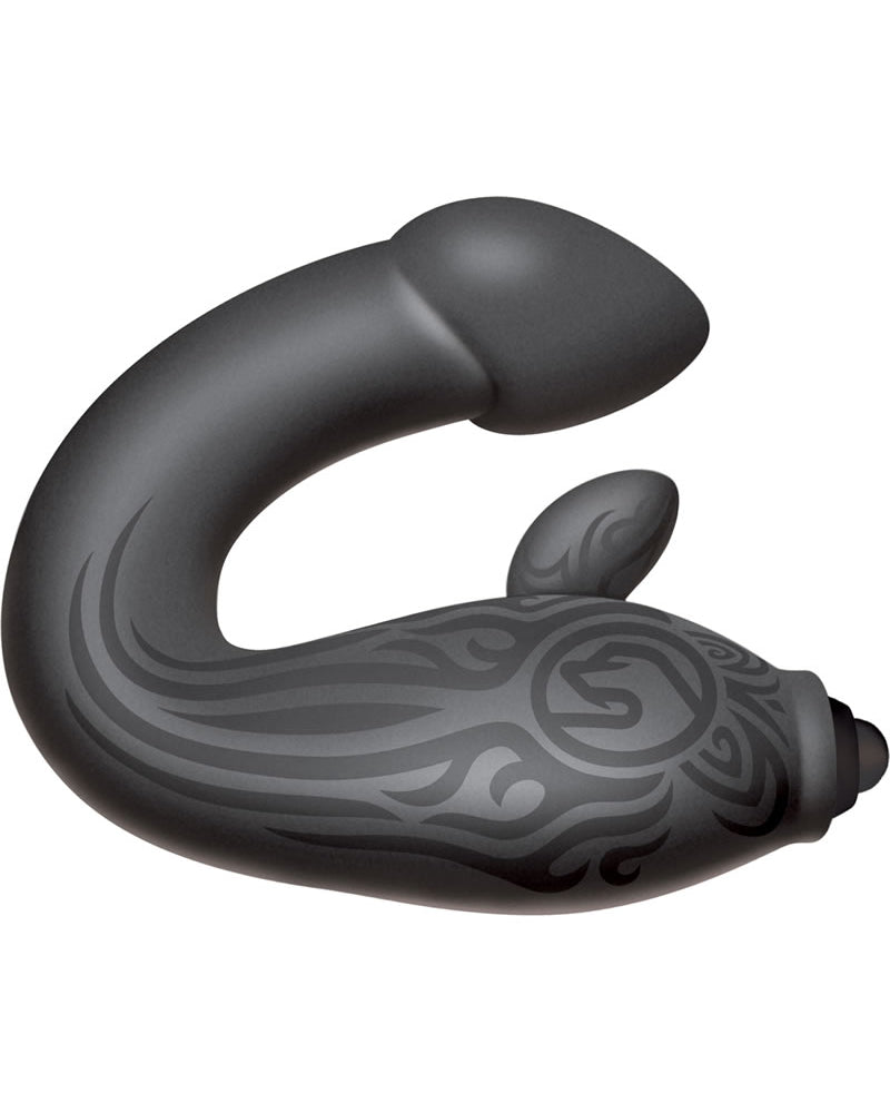 Masajeador de próstata de silicona vibratorio Falcon Proflex resistente al agua, color gris