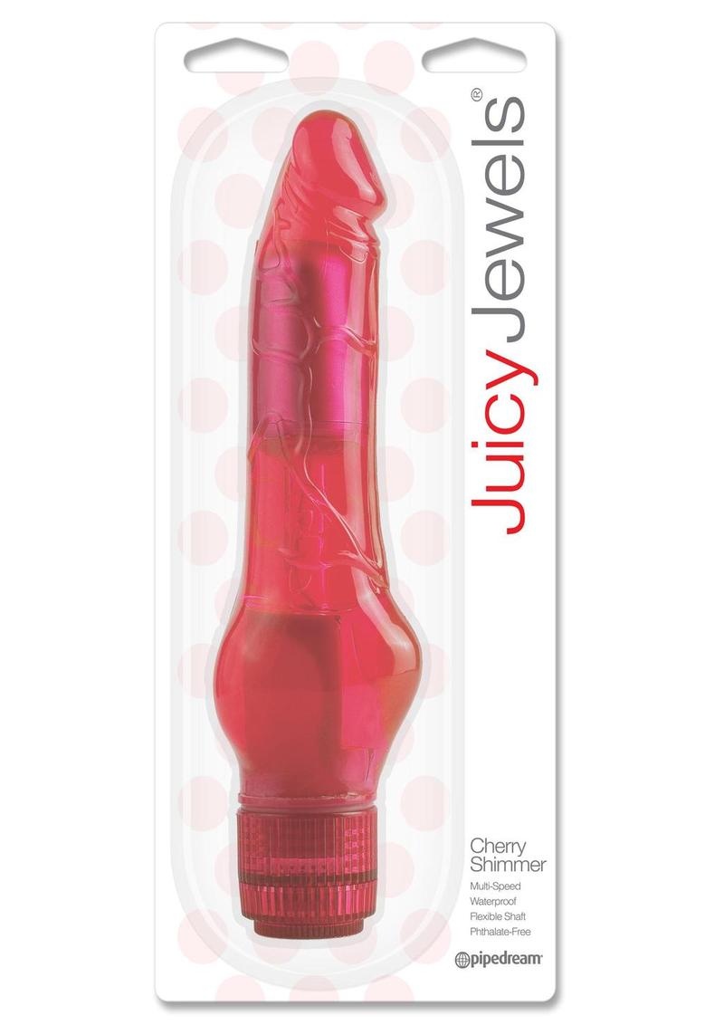 Vibrador Cherry Shimmer de Juicy Jewels resistente al agua en color rojo