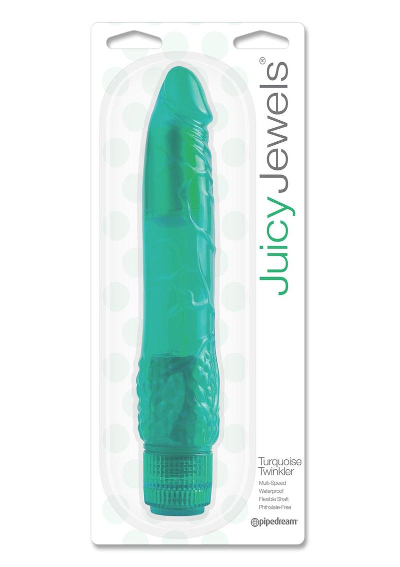 Juicy Jewels Turquoise Twinkler Vibrator Waterproof Green