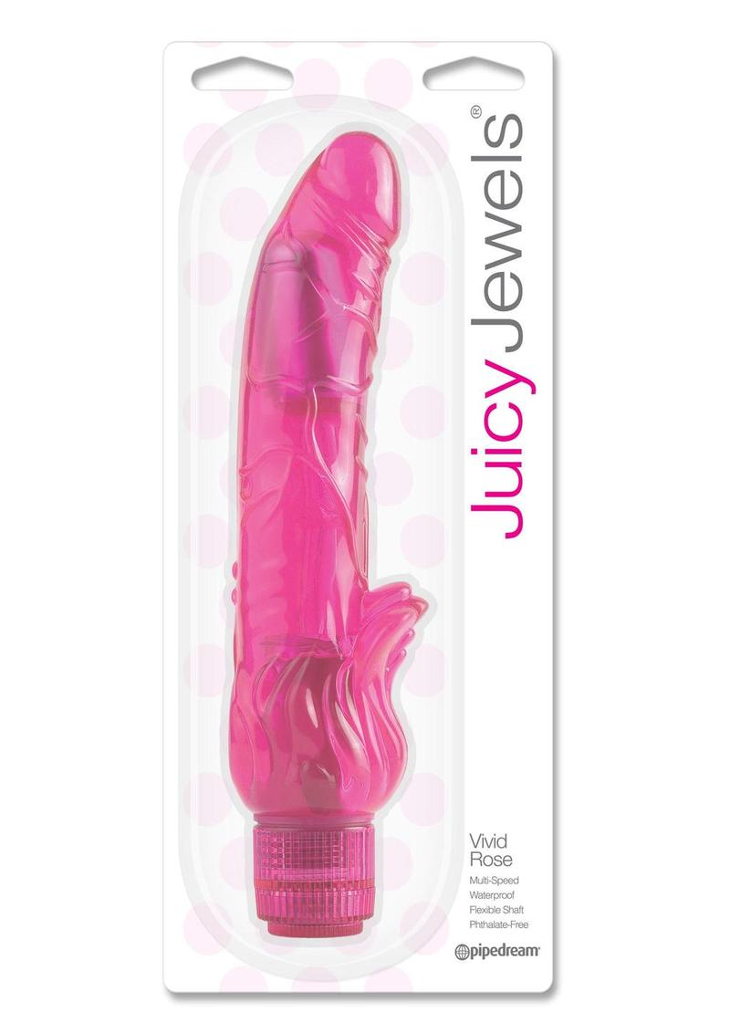 Vibrador Juicy Jewels Vivid Rose resistente al agua, color rojo