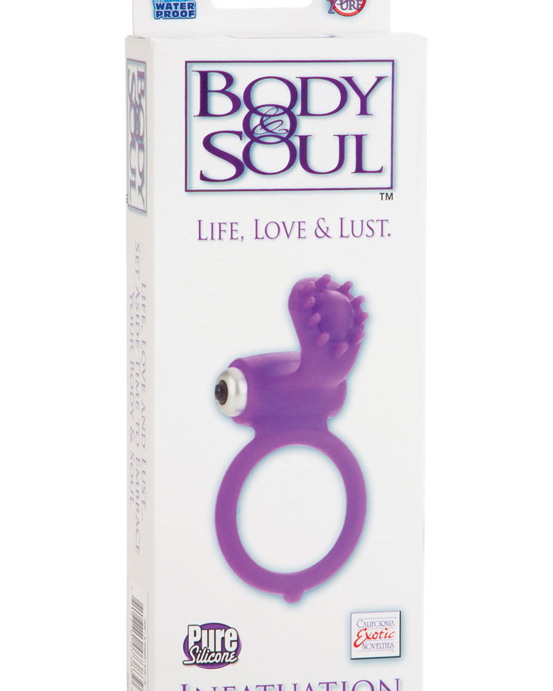 Body And Soul Infatuation Silicone Cockring Waterproof Purple 1.5 Inch Diameter