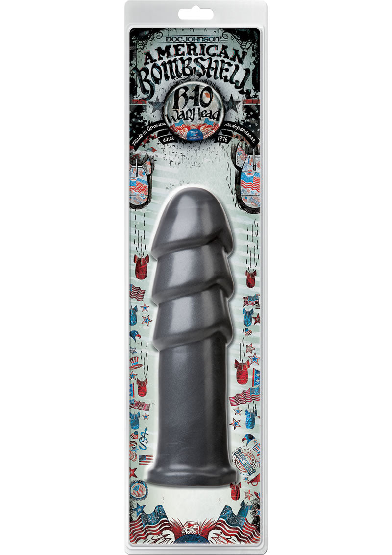 American Bombshell B-10 Warhead Dildo Grey 10 Inch Long 8.5 Inch Girth