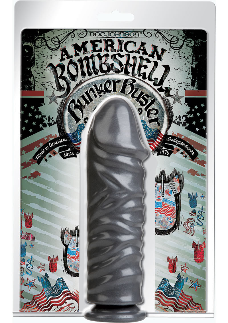 American Bombshell Bunker Buster Dildo Grey 10.7 Inch Long 9.75 Inch Girth