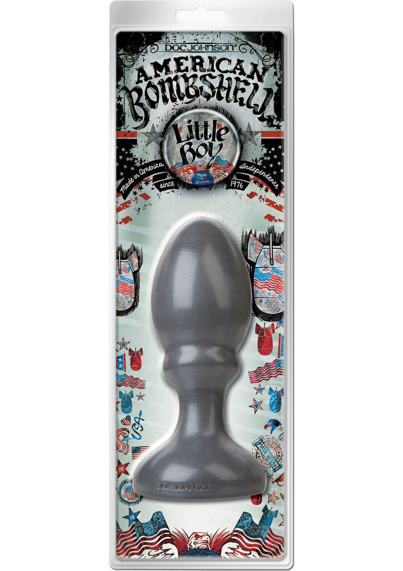 Tapón anal American Bombshell Little Boy gris de 6,25 pulgadas de largo y 6,90 pulgadas de circunferencia