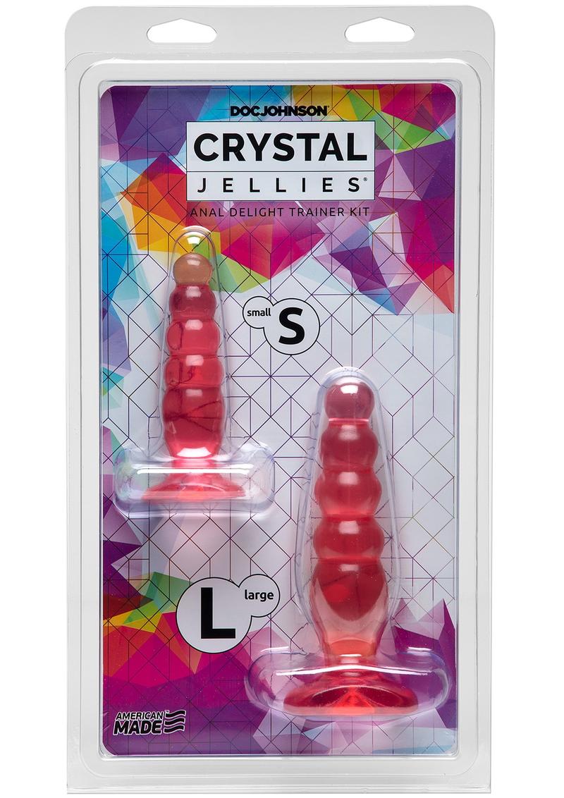 Crystal Jellies Anal Delight Traner Kit Butt Plugs Pink 2ea Per Kit