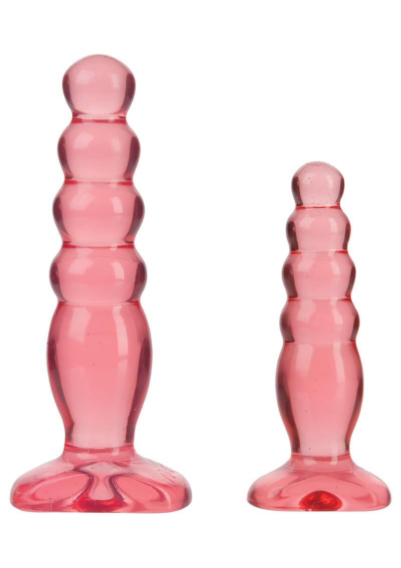 Crystal Jellies Anal Delight Traner Kit Butt Plugs Pink 2ea Per Kit