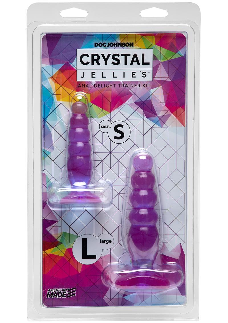 Crystal Jellies Anal Delight Traner Kit Butt Plugs Purple 2ea Per Kit