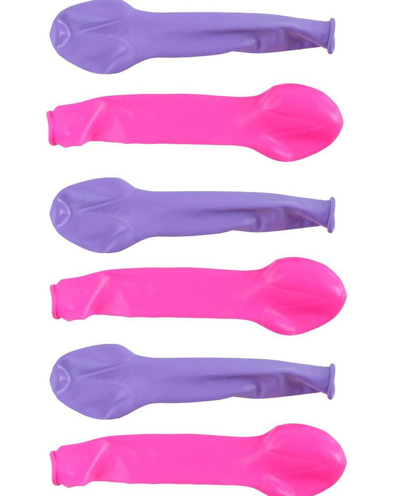 Bachelorette Party Pecker Shaped Ballons 6 Pack