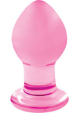 Crystal Premium Glass Plug Pink 3 Inch