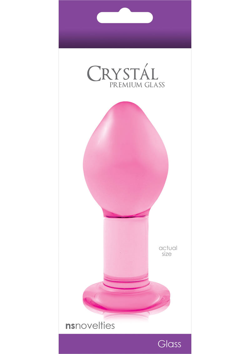 Crystal Premium Glass Plug Pink 4 Inch