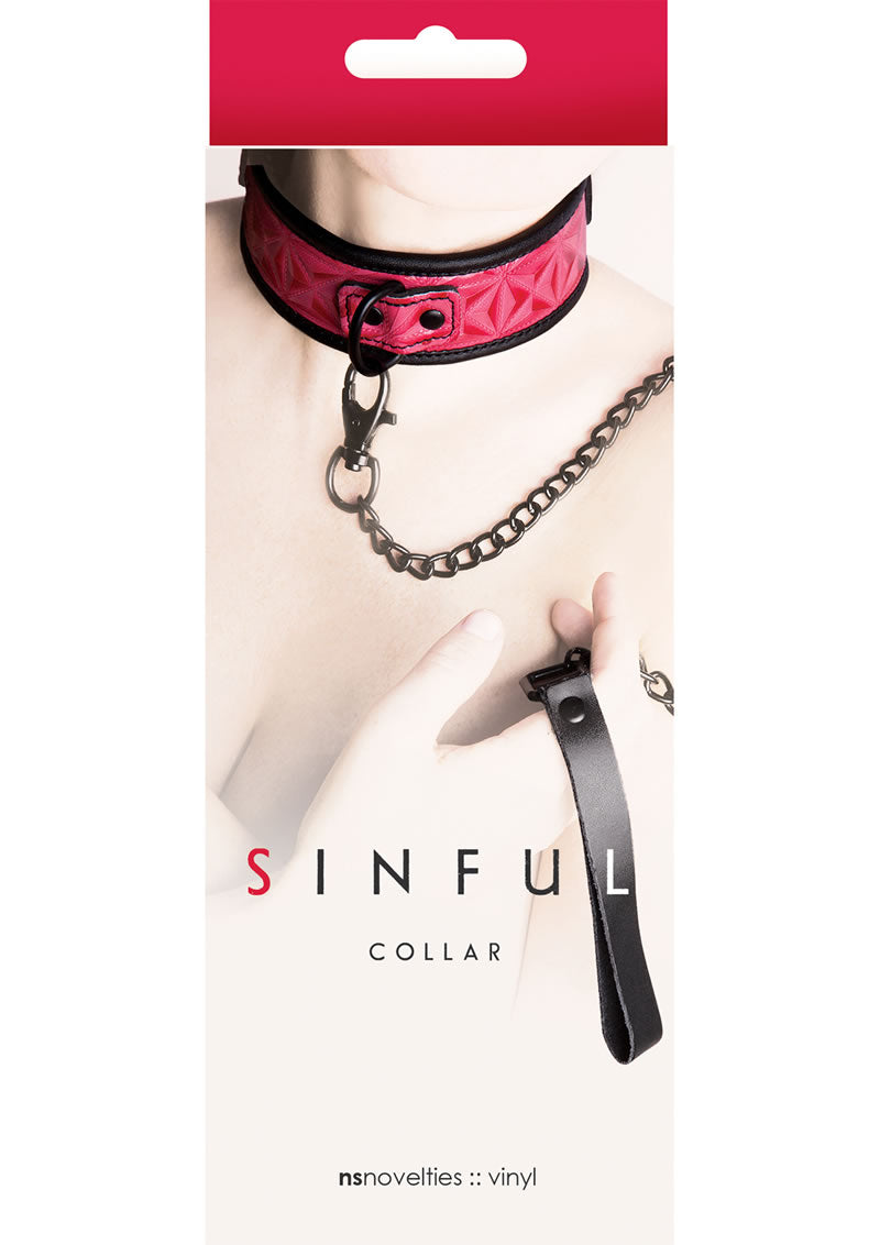 Sinful Vinyl Collar Pink Adjustable